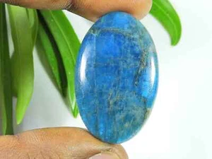 55Cts Genuine Neon Blue Apatite Oval Crystal Cabochon Loose Gemstone 23X37MM s97 - Picture 1 of 9