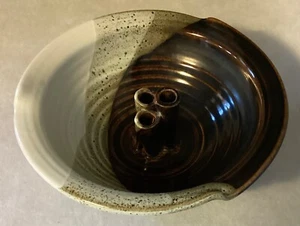 Florero japonés Ikebana arreglo floral escultura cuenco arte cerámica MCM firmado - Imagen 1 de 5