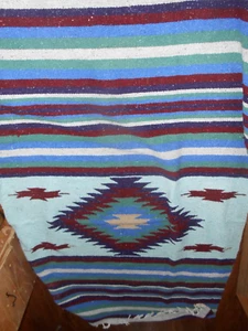 Southwest Native Aztec Design woven Rug Blanket Fringe Yoga 45 X 72" - Picture 1 of 2