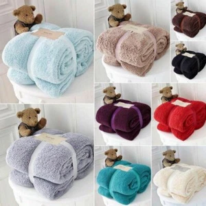 CLEARANCE Teddy Bear Throw Blanket Super Soft Cuddly Warm Sofa Bed Double King - Imagen 1 de 2