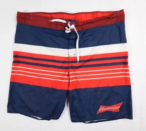 Budweiser Men’s Size XL Striped Back Pocket Board Shorts Swim Trunks - Picture 1 of 10