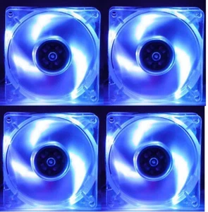 EverCool 80mm x 35mm Computer Case Blue 3-LED High Airflow Cooling Fan, Set of 2 - Bild 1 von 1