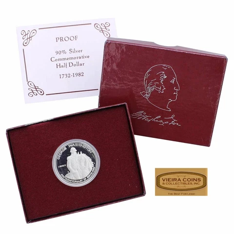 1982 George Washington 250th Anniversary Silver Proof Half Dollar - #M82NQ Cover