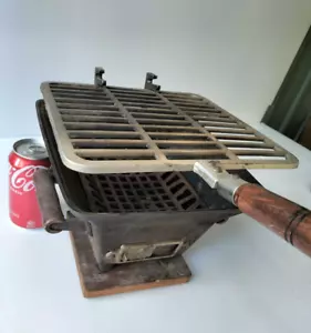 Vintage Hibachi Genuine Vintage Japanese Cast Iron Coal Hibachi Grill Cooker -AF - Bild 1 von 12