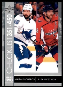 2021 Upper Deck Hockey Series 2 #450 Nikita Kucherov Alex Ovechkin Checklist - Picture 1 of 4