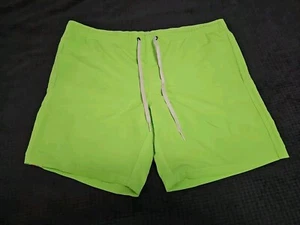 Sundek Neon Green Drawstring Lined Hybrid Swim Trunks/Shorts Men's SZ M W36×L7 - Picture 1 of 13