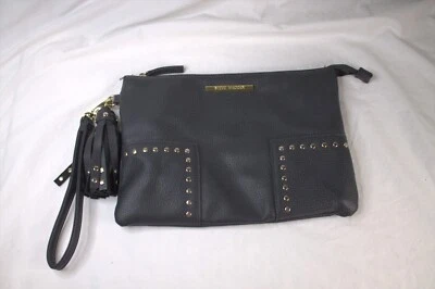 Steve Madden Cartera de Mano Cartera Cuero Negro con Tachuelas y Borla Foto 1 de 4