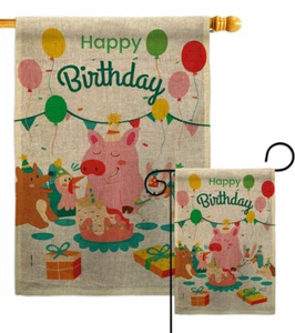 Let Celebrate Cumpleaños Arpillera Jardín Bandera Celebración Regalo Patio Casa Banner - Imagen 1 de 19