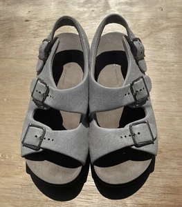 SAS Relaxed Heel Sandals Strap Slingback Buckle Comfort Womens Gray SIZE 6.5M - Picture 1 of 6