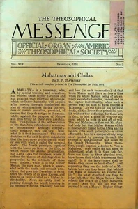 Theosophical Messenger Magazine February 1931 Mahatmas and Chelas - Picture 1 of 1
