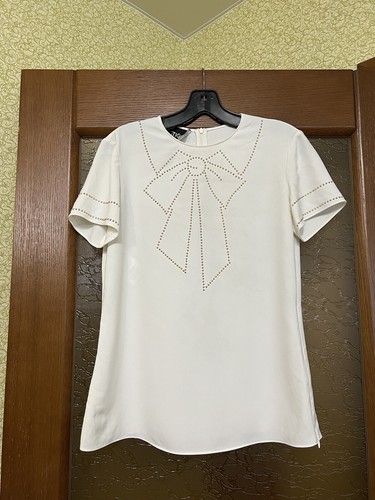 MOSCHINO BOUTIQUE BIANCO POLIESTERE RARA CAMICETTA DONNA TAGLIA 36