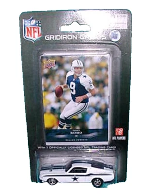 Mustang Fastback 1967 diecast Dallas Cowboys con tarjeta Tony Romo con licencia NFL Foto 1 de 3
