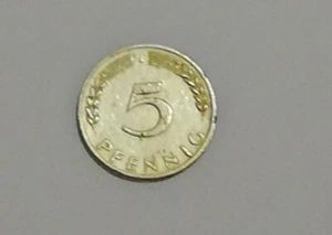5 Pfennig DM Münze Deutsche Mark Deutschland 1950 J Umlaufgeld - Bild 1 von 2