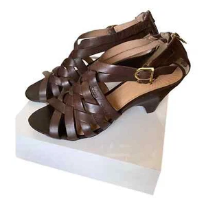 Circa Joan & David Size 10 Sandals Marvita Womens Strappy Heel Leather Brown - Picture 1 of 8