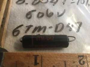 One Vintage Sprague .0047 uf 600v Black Beauty Capacitor 6TM-D47 Used Tested - Picture 1 of 3