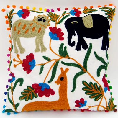 Funda de Almohada 16x16" Uzbekistán Suzani Funda de Cojín Bordada a Mano Decoración del Hogar C5 Foto 1 de 4