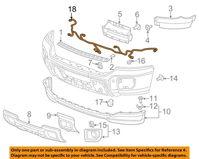 GM OEM 15-19 Sierra 2500 HD Front Bumper Bumper Components-Harness 23261394 - Image 1 of 2
