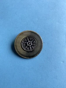 Victorian CELLULOID Cut Steel Fancy Flower Button 55-25 - Picture 1 of 5