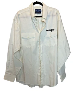 Wrangler Western Shirt White (off White) Color Embroidered Logo XXL - Picture 1 of 7