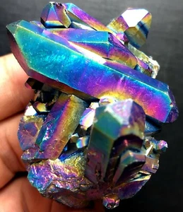 68g WOW! Grappolo di cristallo placcato titanio arcobaleno, cristallo che cambia colore R415 - Foto 1 di 11