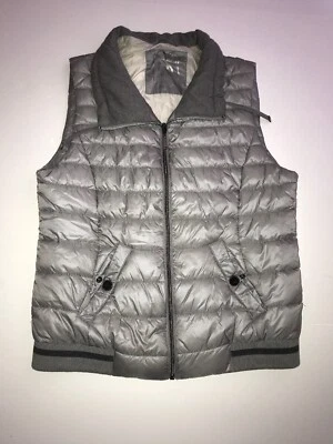 Chaleco de invierno para mujer talla mediana Gerry Weber plateado acolchado con cremallera Foto 1 de 4