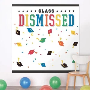Class Dismissed School Graduation Theme Party Decoration Backdrop - Picture 1 of 1