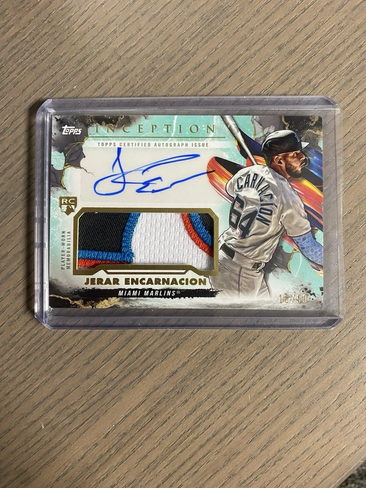 Jerar Encarnacion RPA #16/50 Rookie Patch Auto - 2023 Topps Inception Marlins - Image 1 of 2