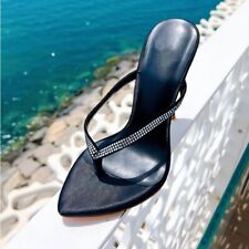 Ladies Mules Pointy Toe High Heels Flip Flops Party Evening Slipper Fashion Shoe