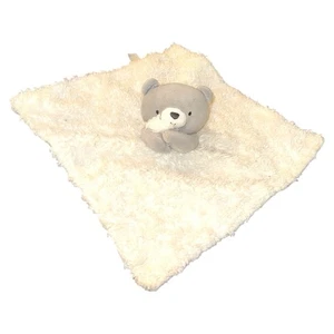 Carters Just One You Plush Gray Bear Minky Security Blanket Lovey White - Picture 1 of 4