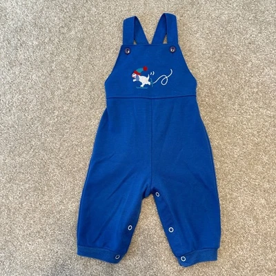 Mono de bebé Health-Tex vintage de 18 meses azul bordado mameluco para perro Foto 1 de 4