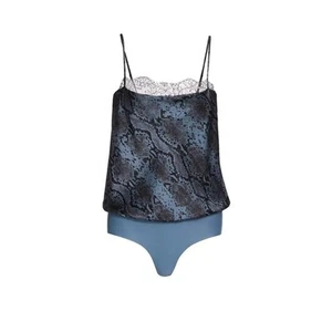 m medium new cami nyc romi snake skin silk blend camisole bodysuit tank top - Picture 1 of 8
