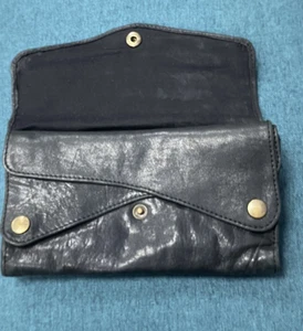 AllSaints Damen Vintage Leder Geldbörse Schwarz All Saints Portemonnaie viel Platz - Bild 1 von 14