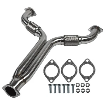 Tubo en Y flexible de acero inoxidable para 350Z Z33 G35 V35 350GT VQ35DE 2003-2008 Foto 1 de 4