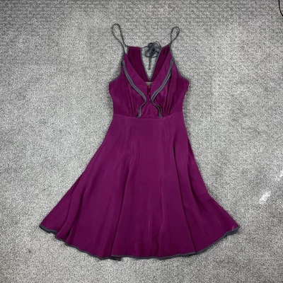 Vestido Niñas de Savoy Mujer 0 Púrpura Magenta Seda Ajuste Acampanado Volantes Fiesta Foto 1 de 4