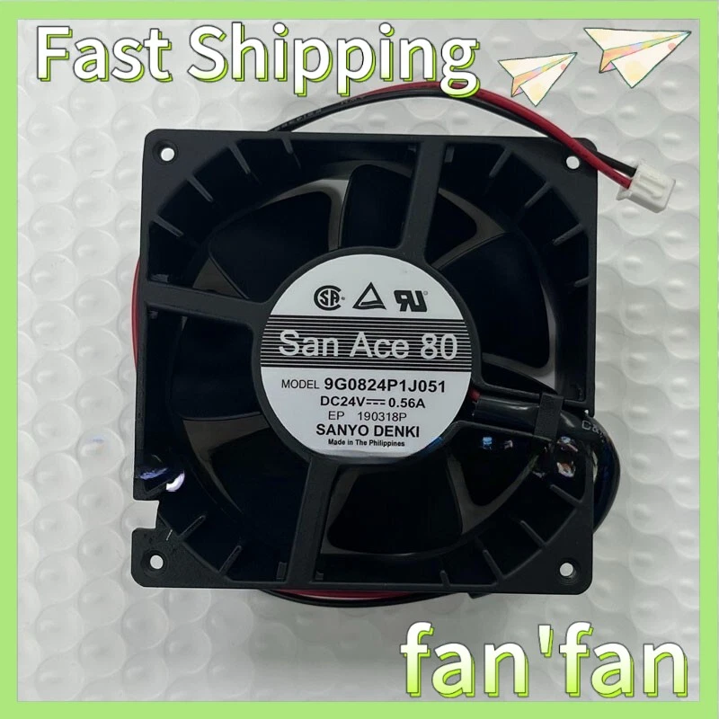 1PCS Sanyo San Ace 80 9G0824P1J051 8038 DC24V 0.56A 8CM Cooling Fan - Image 1 of 1