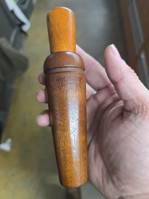 Early TruTone Duck Call by Lawrence Larson Oak Park IL #45 Walnut Maple 6 3/8” - Image 1 of 4
