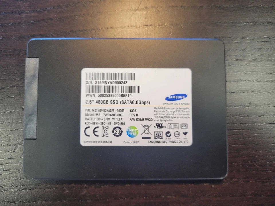 Samsung SSD 480GB SATA 6Gbps 2.5" Internal Drive MZ-7WD4800 / MZ7WD480HAGM - Image 1 of 1