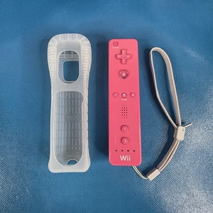 Nintendo Wii Controller Wiimote Wii Remote Pink RVL-003 Model w/ Cover - Tested - Picture 1 of 5