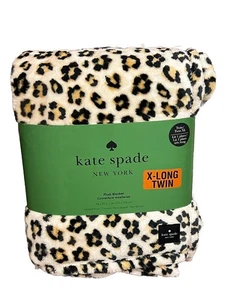 Kate Spade Decke LEOPARD ANIMAL PRINT Decke Plüsch dick weich bequem 68X92 Neu - Bild 1 von 3