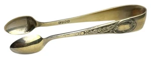 Antigua bolsa de té Art Nouveau pinzas azúcar cucharas de oliva plateadas EPNS, vintage - Imagen 1 de 7