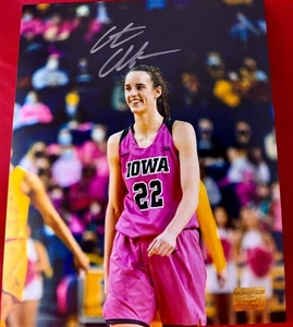 CAITLIN CLARK AUTOGRAPHED Photo 8x10 PINK IOWA w/COA (GOLDEN) + SHIPS FREE! - Picture 1 of 6
