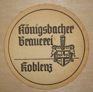 Vintage Deutsche Königsbacher Brauerei Bierdeckel aus Koblenz Germany - Bild 1 von 1