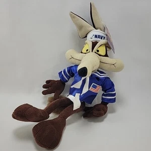 Vintage Looney Tunes Wile E Coyote Plüsch 16 Zoll marineblau 2003 Nanco posierbar - Bild 1 von 5
