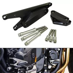 Black Engine Cover Guards Crash Pad Sliders For SUZUKI Bandit GSF 1250 GSX1250FA - Picture 1 of 6