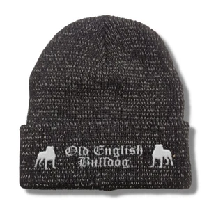 Bad Old English Bulldog reflectante gorra bordado perro invierno sombrero de punto r - Imagen 1 de 5