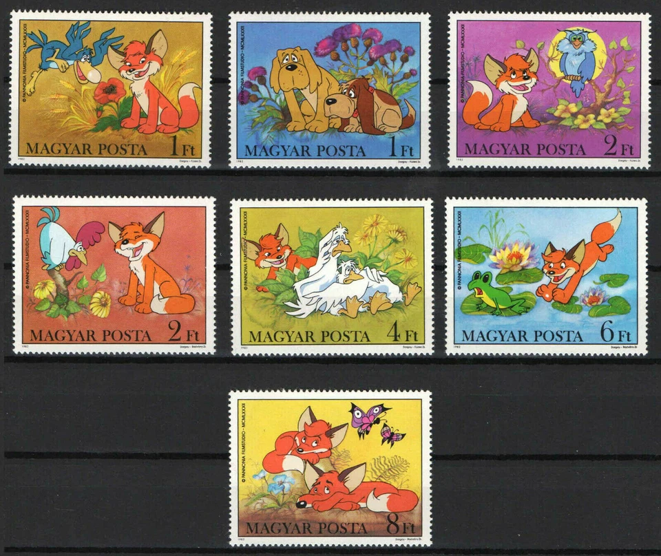 Hungría 1982. Animales / Zorro, Juego de fábulas Vuk MNH (**) Mi.: 3580-3586 / 7 EUR Foto 1 de 1