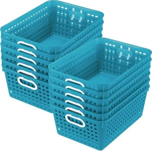 Plastic storage basket with handle 13 inches x 10 inches - Picture 1 of 8