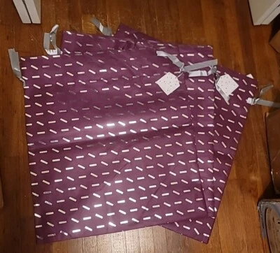 CTC Christine Taylor Collection XL Fabric Gift Bag Puple Silver 28" lot of 3 new