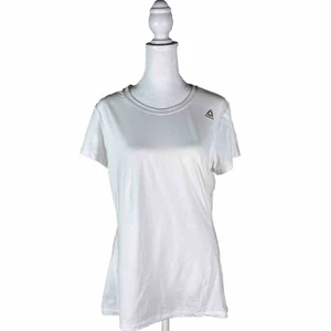 Reebok Womens White Graphic Athletic T-Shirt Short Sleeve M - Picture 1 of 3