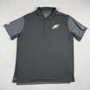 Philadelphia Eagles Polo Shirt Mens XXL Gray Nike Dri Fit Training Golfer Philly